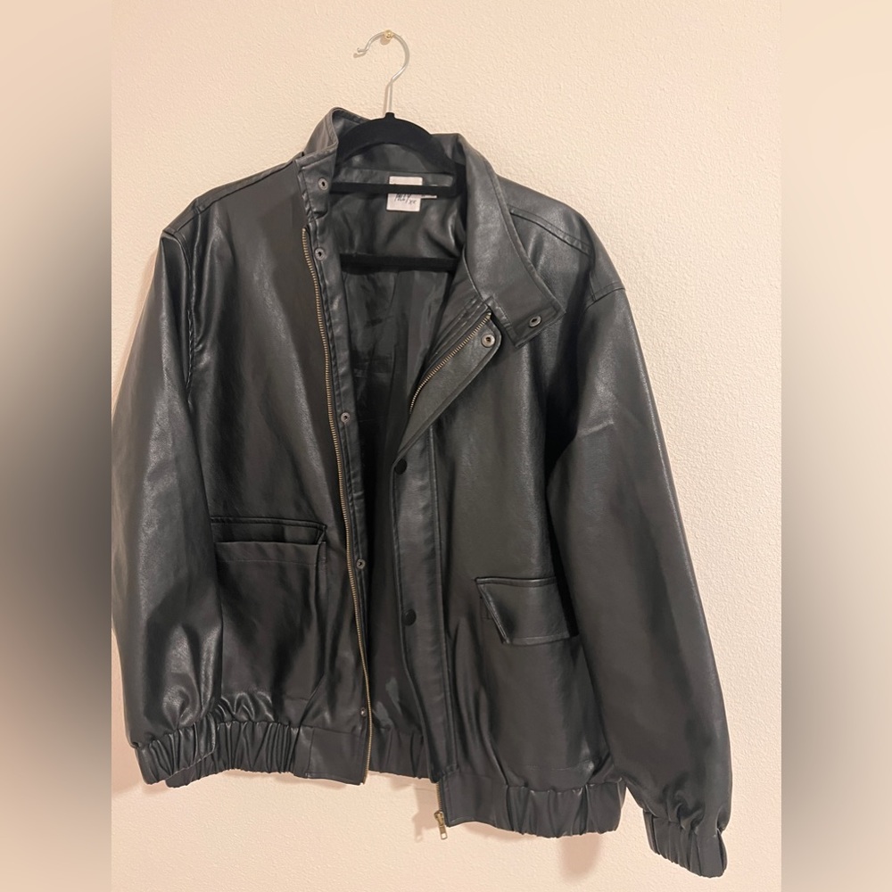 Princess Polly Bomber leather jacket